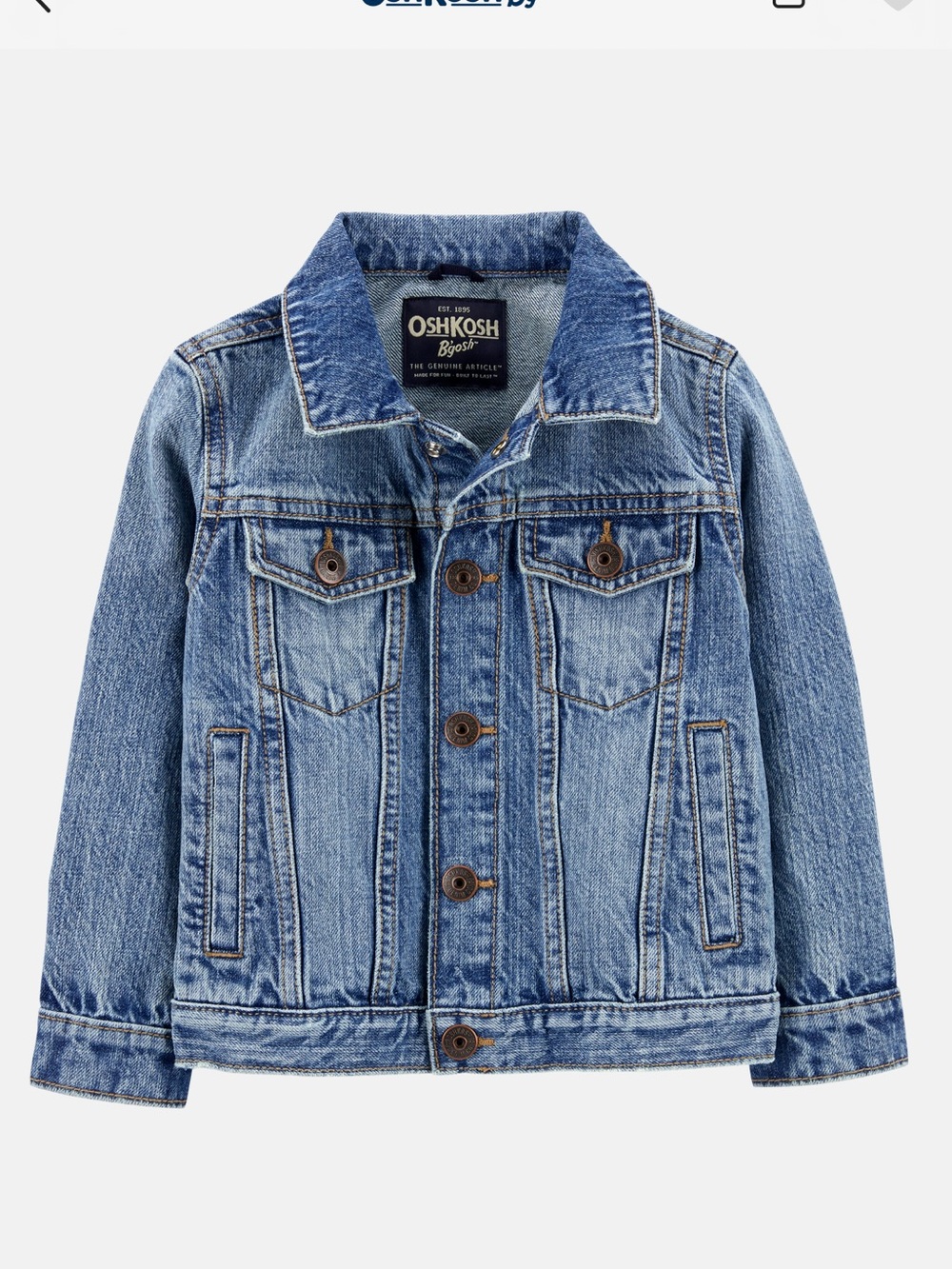 Toddler denim jacket medium wash